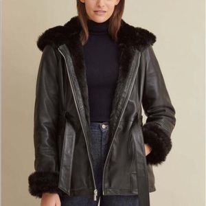 WILSONS LEATHER Genevieve Belted Leather Jacket Large